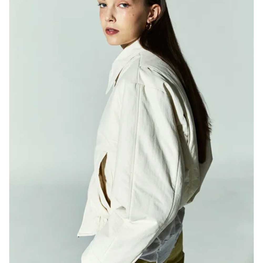 W concept white nylon padded jacket